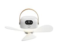 BildeeMait Portable USB Bed Fan with Remote and for Soft Night Light, Quiet Ceiling Fan for Tent Camping Bedroom(Rechargeable)
