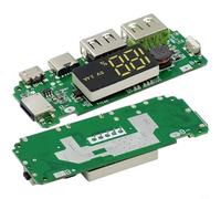 BildeeMait Power Bank Charging Module with Digital Display Dual USB Output 5V 2.4A/1A Boost Board for DIY Portable Charger Green PCB 68x27x9mm(5V2.4A)