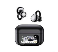 BildeeMait Real-Time AI Translation Earbuds Supporting 144 Languages, Clip-On Design with LCD Display, BTV6.0 Wireless Headphones Calls and Music, 30mAh Battery, White(White)