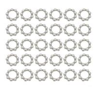 BildeeMait Silver Imitation Pearl Napkin Rings 30 Pack, Stretchy Rhinestone Beaded Holders Wedding Banquet Holiday Table Decoration