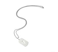 BildeeMait Silver Letter Necklace Titanium Steel Pendant Adjustable Chain 41-50cm Dainty Jewelry for Women Personalized Initial Charm (Letter of J)