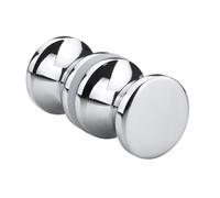 BildeeMait Single Hole Pull Handle Zinc Alloy Chrome Finish Kitchen Cabinet Wardrobe Sliding for Door 6-18mm Thickness 2 Pack