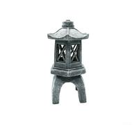 BildeeMait Solar Zen Pagoda Garden Statue LED Lantern Polyresin Outdoor Decor Japanese Stone Tower Light Weather Resistant for Garden Patio Yard Pathway Decorative Accent Grey(C)