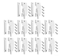 BildeeMait White Zinc Alloy Window Sash Locks 10-Pack with 40 Screws, Crescent Style Cam Mechanism for Enhanced Security on Sliding, Single and Double-Hung Windows or Sliding Doors