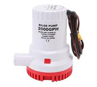 Bilge Pump Submersible DC Micro Drain 2000 GPH 24V, Silent Operation, Resistant Plastic - Long Life Water Cooled Motor, Easy Filter Installation, Ideal for Boats and (12V)