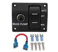 Bilge Pump Switch Panel, 12V 24V with Built - in 15A Circuit Breaker, ABS and Aluminum Construction - Multiple Protection, Easy Installation, Ideal for Boats and Yachts