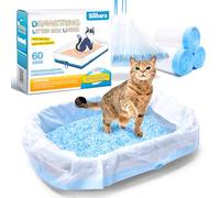 Bilibara 60 Count Litter Box Liners Compatible with Pet Safe Scoopfree Self-Cleaning Box, Heavy Duty Waste Bags with Drawstring for Reusable Tray Refills, Unscented & Durable Cat Poop Bags