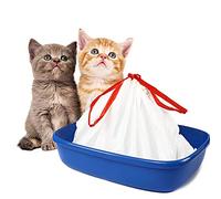 Bilieasy Cat Litter Box Liners Large 60 Count with Drawstrings Scratch Resistant Bags for Medium and Large Litter Box (L 60 Count)