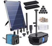 Biling 12W Solar Pond Filter Kit for Garden Ponds 605 l/h Biological Solar Powered Pond Filter with Pump Filtration System for Fish Tank Waterfalls Water Feature (No Battery, Only Work in Sunlight)