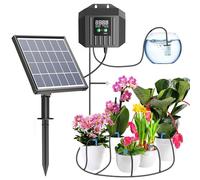 Biling 2.5W Solar Drip Irrigation System for 15-20 Pot Balcony Garden Plant | 2200mAh Battery, 168 Modes, 400ml/min, 15M Hose, IP68 Solar Self Watering System for Holiday Feeds Garden Greenhouse Plants