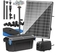 Biling 20W Solar Pond Filter for Small Garden Ponds, 875 l/h Solar Powered Pond Pump and Filter Biological Filtration System for Fish Tank Waterfalls Terrace Water Feature (No Battery)