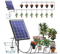 Biling 3.5W Solar Drip Irrigation System Kit for 15-20 Pot Balcony Plants | 2200mAh Battery, 168 Modes, 400ml/min, 15M Hose, IP68 Solar Self Watering System for Holiday Feeds Garden Greenhouse Plants