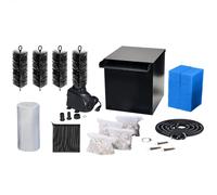 Biling Complete Waterfall Stream Kits with 4-Stage Biological Filtration System and 4500L/H Water Pump, Stainless Steel Pond Waterfall for Garden Pond Pool Water Feature, Keep Clear Water, Black