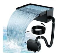 Biling Pond Waterfall Spillway Kit, 200mm (8") Waterfall Weir Box with 40W 660 GPH Pond Pump, Filter Bag, Assembled Hose & Sealant, DIY Water Sheet Feature for Garden Pond, Stream & Patio