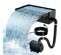 Biling Pond Waterfall Spillway Kit with Pump, 300mm (12.2") Waterfall Weir Box, 40W 660 GPH Pond Pump with Filter Bag, Assembled Hose & Sealant, DIY Wide Water Sheet for Garden Pond Water Feature
