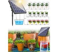 Biling Solar Automatic Watering System, 15 Drippers Solar Powered Irrigation System 6 Modes Solar Drip Irrigation System Kit for Pot Plants Greenhouse, Garden, Terrace Waterer Outdoor Plant