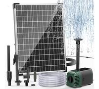 Biling Solar Pond Fountain 20W Solar Powered Water Pump for Outdoor Garden Small Pond, with Adjustable Water Flow, 875 L/H Quiet Pump 4 Nozzles 2M Hose 5M Cable DIY Water Feature Waterfall Dog Pool