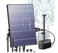 Biling Solar Pond Fountain with 12W Efficient Panel, Solar Water Fountain equipped filtration and anti-dry Protection, Fountain with PVC Tubing Various Nozzles Accessories for Ponds Outdoor Garden