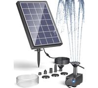 Biling Solar Water Fountain for Bird Bath, 3.5W Solar Water Pump with 4ft Tubing Solar Water Features for The Garden, 6 Nozzles Solar Pond Fountain
