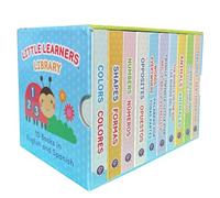 Bilingual 10 Board Books in Spanish and English: Little Library set includes Counting, Colors, Feelings, Animals, The Wheels on the Bus, Opposites, ... You, and Shapes (English and Spanish Edition)
