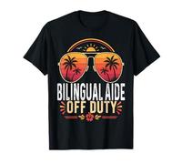 Bilingual Aide Off Duty Summer Sunglasses Retro Vacation T-Shirt