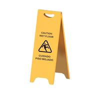 Bilingual Caution Wet Floor Sign, No Parking and Mind the Step Warning Signs, Foldable A-Frame Stand (yellow, wet flook)