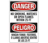 Bilingual Danger No Smoking Within Ft Warning Metal Sign Aluminum Signs for Outdoors Use Yard Farm Fence Home Wall Decor 8x12 inch