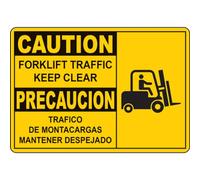 Bilingual Forklift Passage Reminder Sign, Keep Traffic Channel Clear 8x12 Inch