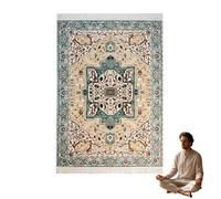 Bilingual Guided Prayer Mat, Interactive Guided Muslim Prayer Mat, Salah Learning, Foldable & Non-Slip, Islamic Revert Gift, for Home Chambre and Travel (Light Green, 70x110cm)