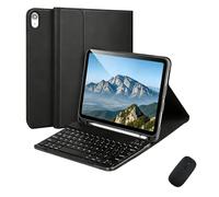 Bilingual Keyboard Case with Mouse for iPad Air 4/5 10.9" & M4/M3/M2 6/7/8th gen 11" 2020 2022 2024 2025 2026 - UK Layout with Pencil Holder(Black)
