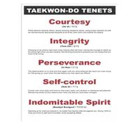 Bilingual Motivational Poster - Five Tenets for a Strong Character (Korean/English), Simple & Elegant Canvas Wall Art for Modern Interiors(Unframed,08x12inch(20x30cm))