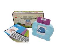 Bilingual Spanish English Flash Cards Montessori Learning Toy Speech Sensory Educational for Toddlers 1 3 Years Old with 224 510 Words (Sky Blue, 11X9X4cm)