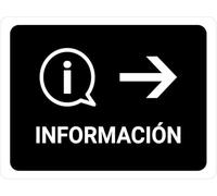 Bilingual Spanish Information With Right Arrow Black Warning Metal Sign Tin Signs Aluminum Sign for Outdoors Use Yard Farm Fence Home Wall Decor 8x12 inch