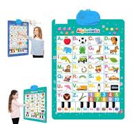 Bilingual Talking Wall Chart for Kids, 2025 New English & Spanish Learning Poster with Songs, Abcs, Numbers, Animal Words & Piano, Talking English Learning Board, Touch Learn Gift(Letters)