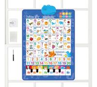 Bilingual Talking Wall Chart for Kids,Interactive Alphabet Numbers Toy - Talking Piano Music Poster,for Age 1-6 Kids Boys Girls Preschool Birthday Classroom Parties Christmas Easter