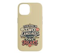 Bilingual Teacher Two Languages One life and Heart Case for iPhone 14