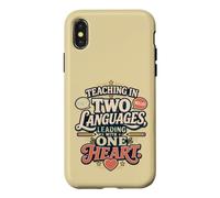 Bilingual Teacher Two Languages One life and Heart Case for iPhone X/XS
