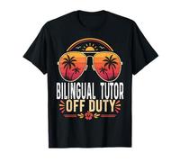 Bilingual Tutor Off Duty Summer Sunglasses Retro Vacation T-Shirt