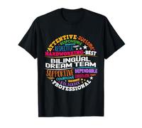 Bilingues Dream Team Dual Language Bilingual Crew Teacher T-Shirt