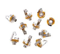 BIlinli 10 Pcs 1/4 Inch 6.35mm Stereo Socket Jack Female Connector Panel Mount Solder