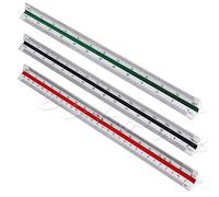BIlinli 300mm Triangular Metric Scale Draughtsmens Ruler For Engineer Multicolor