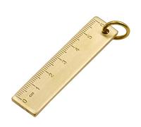 BIlinli 6cm Small Copper Ruler 3mm Thickened Brass Metal Ruler Copper Key Pendant Number Plate Drafting Supplies Mini Rulers