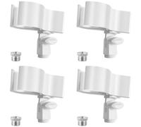 BILIONE 4 Pcs Versatile Mic Clip, Adjustable Microphone Holder Clip for Microphones with Outer Diameter Between 32mm and 60mm, with 5/8" to 3/8" Screw Adapter (White)