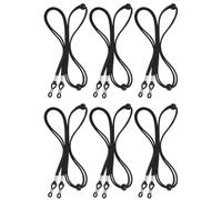 BILIONE 6 Pcs Eyeglasses Strap for Men & Women, Leather Eye Glasses Holders Around Neck, Dark Colors Glasses Chain, Black2, Standard