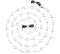BILIONE Crystal Beaded Eyeglasses Chain for Women and Girls, Eye Glasses Holders Around Neck, Sunglasses Strap Holder, Silver, generic