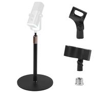 BILIONE Dual-Purpose Microphone Arm Stand for Razer Seiren X and Kiyo Streaming Webcam, Suspension Boom Scissor Mic Stand with Upgraded Heavy Duty Clamp, 3/8" to 5/8" Adapter, 1/4" Ball Joint