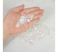 Bilipala Bulk Clear Sequins, Crystal Iridescent Spangles for DIY Crafts, Embroidery, 6mm, About 3000 Pieces
