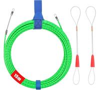 BILIPLE Fish Tape Cable Puller 15M/50FT Width 4mm Polyester Wall Wire, Lead Wire Cable rods with Metal Connector & Wire Harness Strong Traction for Electrician, Telecom, Drywall Installation