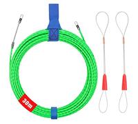 BILIPLE Fish Tape Cable Puller 30M/100FT Width 4mm Polyester Wall Wire, Lead Wire Cable rods with Metal Connector & Wire Harness Strong Traction for Electrician, Telecom, Drywall Installation