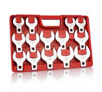 BILITOOLS 14PCS 1/2" Drive Jumbo Crows Foot Wrench Set, Metric | Big Crowfoot Wrench Set (27-50mm) for Large Fasteners. CR-V Steel, Mirror Chrome Finish. Fits 1/2" Drive Ratchets